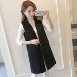 Toloer Vest Female 2024 Spring And Autumn New Korean Version Slim Sleeveless Vest Vest Long Vest Coat Tide-Outfit
