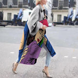 Spring And Autumn Wishebay Long Horn Sleeve Coat Print Loose Wind Coat