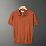 Fashion Knitted T-Shirt Men's Summer Niche Breathable Short-Sleeved POLO Shirt Korean Version Of Loose Half-Sleeved