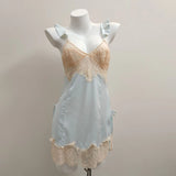 Sexy Pajamas Women Pure Breeze Summer Thin Ice Silk Lace Spring And Autumn Breast Sling Aja Crootype Home