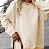 Toloer Women's Loose Round Collar Sports Fashion Long Sleeve Hoodie Winter Wear Women's A