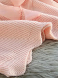 Large Collar Pink Bow Striped Knitted Sweatshirt-Outfit