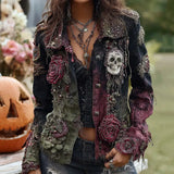 Trend 3D Digital Pattern Printing Fashion High Street Denim Jacket Men And