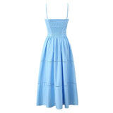 Corset Elastic Ruched Strap Midi Dress-Outfit
