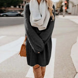 Plus Size Long Sweaters Plush Bat Sleeve Women Oversized Knitted Dress Chirstmas Sweater Dress Autumn Winter Jumper
