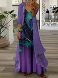 Toloer 2024 Summer Women's Print Holiday Dress Indian Style High Skirt Skirt Two Sets-Outfit