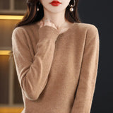 Toloer Women's Fall / Winter 2023 New Loose Knit Women's Top With A Sweater Soft Waxy Sweater-Outfit