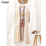 Bahia Maxi Dress Women Summer Fall Long Sleeve Embroidery Vintage Long Dress 2023 Boho Beach Hippie Loose Vestidos