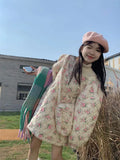Pink Floral Quilted Coat-Outfit