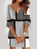 New Fashion Casual V-Neck Print Dress Women's