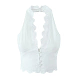 Homemade New Women's Clothing Hooking Neck Short Vests Small Short