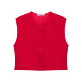 Toloer 2024 New Women's Fashion Joker Casual Breasoned Vest Top 8259187-Outfit