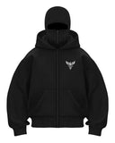 Trendy Double Hat Boomer Design Hooded Zipper Open-Shirt Couple Windproof Street