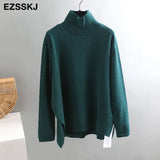Autumn Winter O-NECK oversize thick Sweater pullovers Women 2021 loose cashmere turtleneck Sweater Pullover female Long