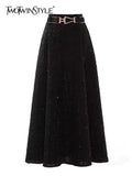 Casual Black Skirt For Women High Waist A Line Solid Minimalist Midi Skirts Female Korean Fashion Clothing 2021