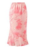 Chiffon Floral Print Midi Skirt-Outfit