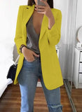 2022 New Solid Color Fashion Casual Suit Collar Long Sleeve Slim Temperament Coat Women Large Size Hot Sale