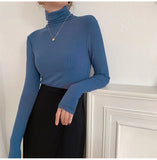 2022 New Autumn Winter Knitting Slim Turtleneck Sweater Solid Bottoming Long Sleeve Minimalist Women Pullover Jumper2022 New Autumn Winter Knitting Slim Turtleneck Sweater Solid Bottoming Long Sleeve Minimalist Women Pullover