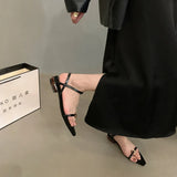 Sandals Women Wear A New Korean Version Of The French Style Soft Dress Black Roman Shoes In The