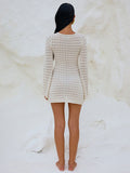 Beach Dress Women Solid Color Sexy Knitted Beach Bikini Women's