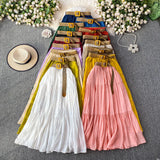 Half-Dress Women's Dress 2025 Summer Small Medium Long Leisure High-Rise Thin Thong Ponve Cake
