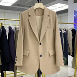 Toloer Suit Jacket Female Small Man 2024 Spring And Autumn Short Retro Korean Version Casual Show Thin Suit Woman-Outfit