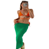 Toloer Spring / Summer 2024 Women's Hot Versatile Sexy Fashion Casual Home Vacation Beach Skirt Skirt-Outfit