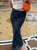 Vintage Checkered Maxi Skirt-Outfit