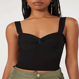 Toloer New Sweater Belt Vest Inside The Knot V Neck Without Sleffowed Wear Bottom Strapless Top Female-Outfit