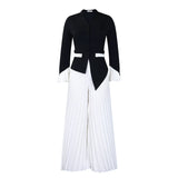 Women's 2025 Spring New Fashion Flare Sleeve Top Pressed Folded Leg Pants Set African