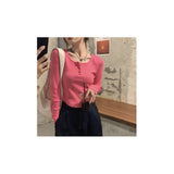 Toloer Sense Long-Sleeved T-Shirt Female 2024 Spring And Autumn New Korean Version Slim Careful Machine Bottom Shirt Short Student
