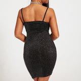 Sequins Dress Women Side Split Backless Bodycon Dresses 2020 Summer Sexy Party clubwear