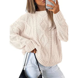 Women's Dress 2025 Knitted Women's Oversized Thick Knit Round Sweater