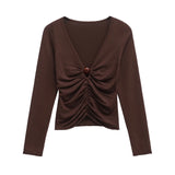 Homemade New Women's Classic Fashion Ball Knitted Folding Top