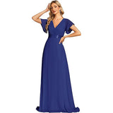 Sales Of Large Swing V-Neck Dress Chiffon Elastic Banquet Festival Annual Bridesmaid Performance Evening Dress