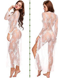 Lady Sexy Lace Mesh Transparent Sex Robe Nightdress Direct Sales-Outfit