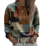 Hot 3D Digital Print Ladies Round Collar Retro Bohemian