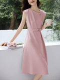 Toloer High-Taught Commuting Waist Temperament Dress In The Summer Of 2025 New Cover Sleeves Thin Senior Sense Skirt