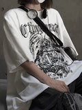 Men's Gothic Punk Shield Graphic Tee-Outfit