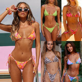 Toloer New Sexy Bikini Women's Split Swimwear Digital Print