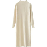 And Winter With Coat Sweater Dress Women Loose Fashion With Medium And Long Bottoming Over The Knee Knit