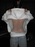 Autumn And Winter New Women's Fashion Pure Color Bare Back Hollow Net Hoodie