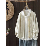 Yak Velvet Knitted Shirt Coat Women Autumn Retro Loose Lazy Wind Long Sweater