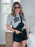 Sign Print Tee T-shirt White Cotton Summer Tshirt 2023 Casual Tops Femme Fashion Streetwear Tee Shirts O-Neck Pullover-Outfit