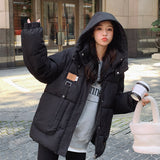 Large Size Down Cotton Jacket Female Winter 2024 New Tooling Thick Oversize Bread Jacket Loose Cotton-Padded Jacket-Outfit