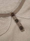 Solid V Neck Splice Slim Long Sleeve Tee-Outfit