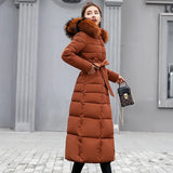 2024 New Fashion Korean Version Of Long Coat Slim Women's Hooded Long Sleeve Warm Padded Coat Tide-Outfit