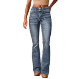 2025 New Retro Elastic Jeans Women's Water Wash Trousers