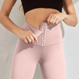 Women High Waist Leggings Running Push Up Fitness Leggings Women Solid Color Tummy Control