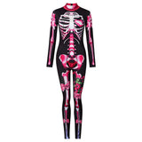 Toloer Spot 2024 Halloween Costume Dance Horror Skull Parent-Child Jumpsuit Woman-Outfit